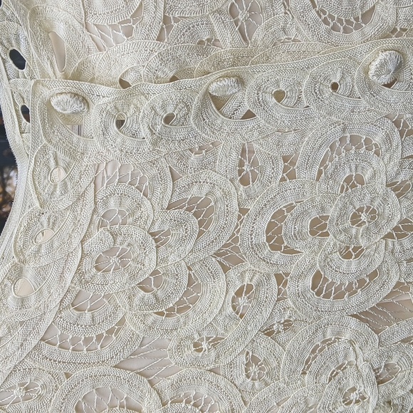 Double D Ranch DDR Cream Crochet Lace Prairie Cropped Cardigan Sz M, EUC - Picture 2 of 14